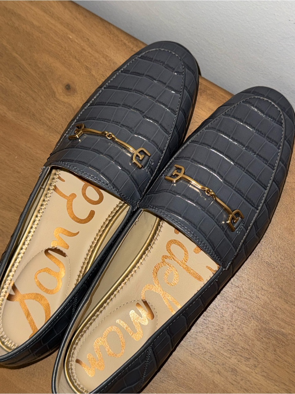 Sam Edelman Loraine Croc Loafers - Slate Blue - Picture 6 of 8
